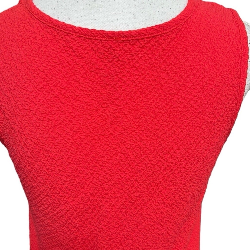 Vibrant Red/Orange Sleeveless Midi Dress, IC by Connie K Stretchy Crepe, M - Picture 8 of 10